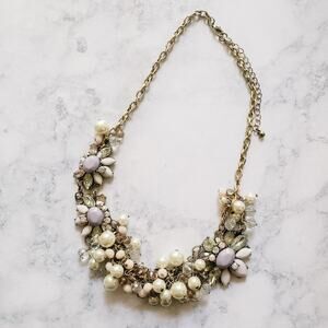 Faux Pearl & Bead Statement Necklace